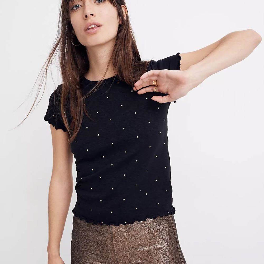 Madewell Baby Tee in Metallic Dot